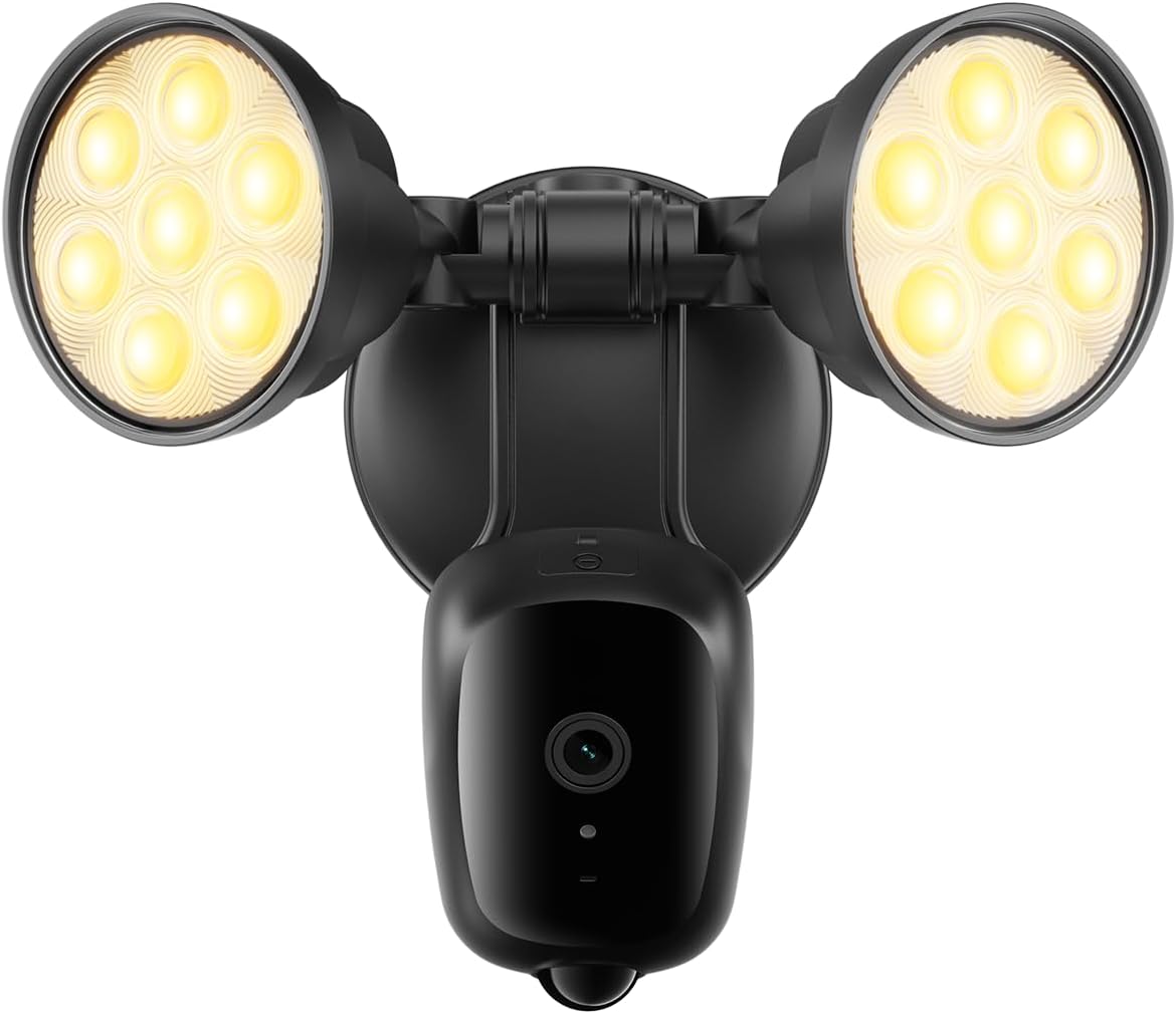 2K Floodlight Camera, 3000K Hardwired Smart Security Camera Outdoor