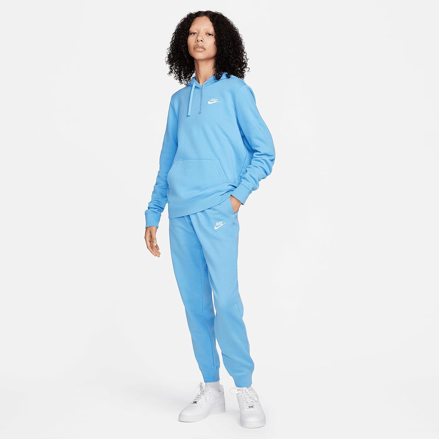 Nike Sportswear Club Fleece Women's Mid-Rise Joggers (DQ5191-412, University Blue/White) - Image 5