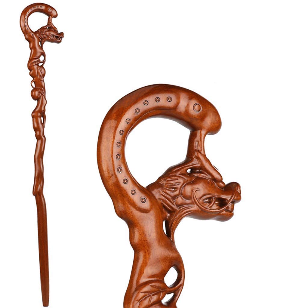 Bastones Muleta Bastón De Madera De Pera Grifo De Madera Mango De Cabeza Grabable Bastón Bastón De Alta Gama Regalo Adecuado para Personas Mayores,Muleta De 94 Cm-11.19
