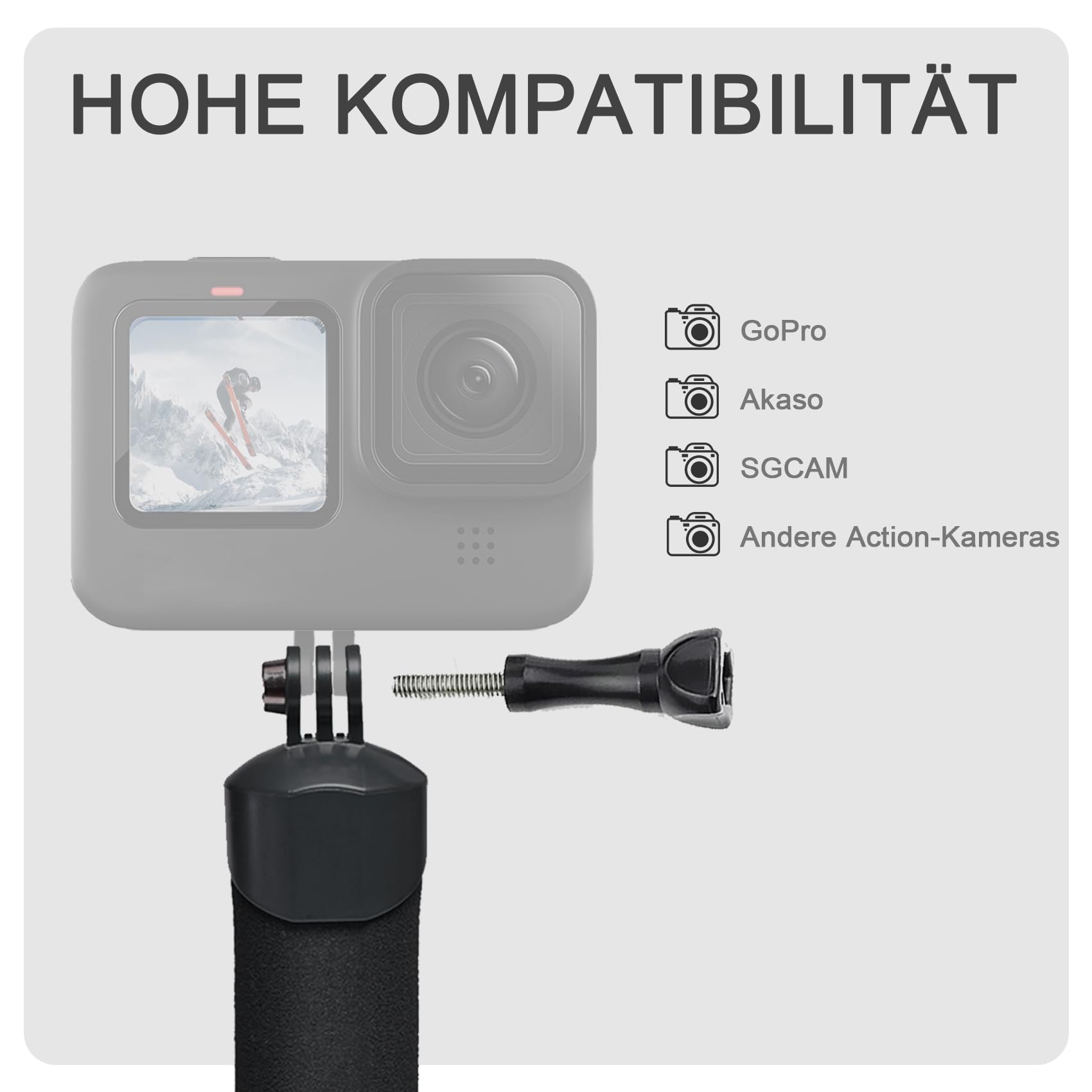FitStill Wasserdichter Einbeinstativ Schwimmender Handgriff + Sicherheits-Handschlaufe, Seil für Go Pro Hero 13/12/11/10/9/8/7/6/5, DJI Osmo Action 5pro/4/3/2/1,Insta 360 X5/X4/X3/ace pro 2/ace pro