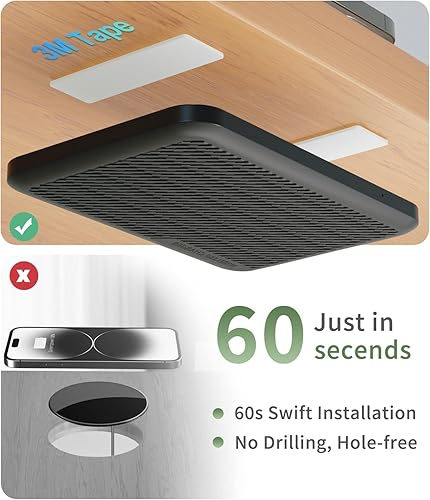 Miniatura 4 de JiffyPoint Cargador inalámbrico invisible, almohadilla de carga inalámbrica para debajo del escritorio, 0.591-1.575 in, cargador inalámbrico oculto