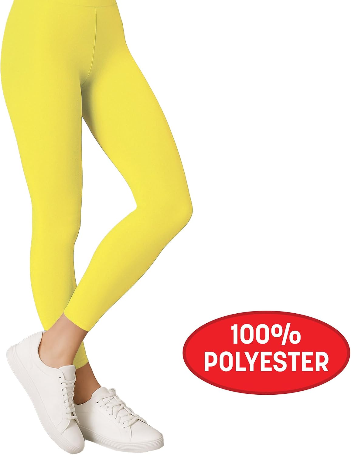 Beistle Yellow Footless Tights – Adult Stretchy Polyester Costume Leggings, Solid Color Tights for Halloween Costumes, Stage Performances, Themed Events, Outfit Photo Booth Styling & Event Wear