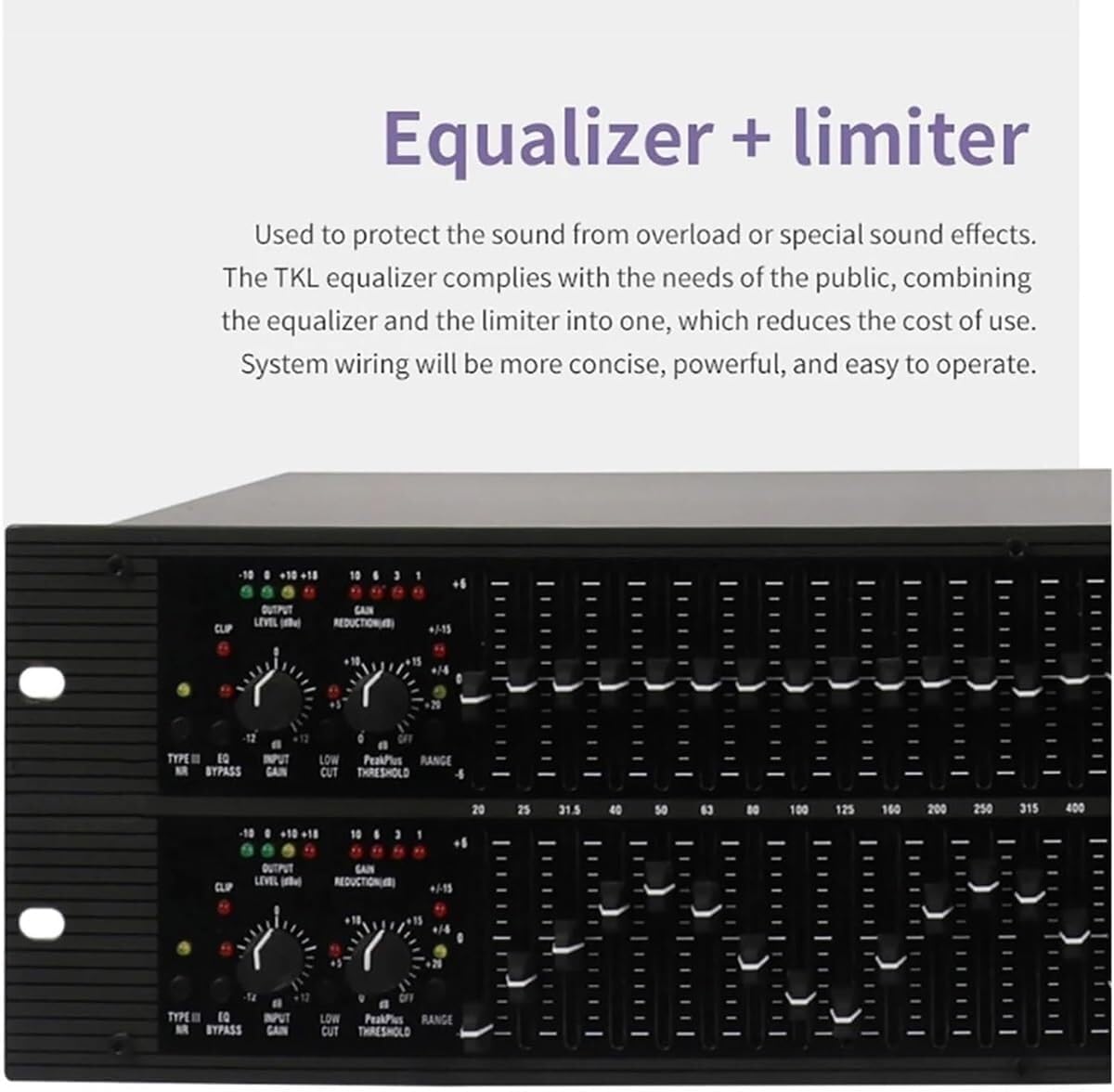 Dual Channel 31-Band Audio Digital EQ Equalizer,Graphic Equalizer,Professional Sound System for Home/DJ Performance/Club/Studio