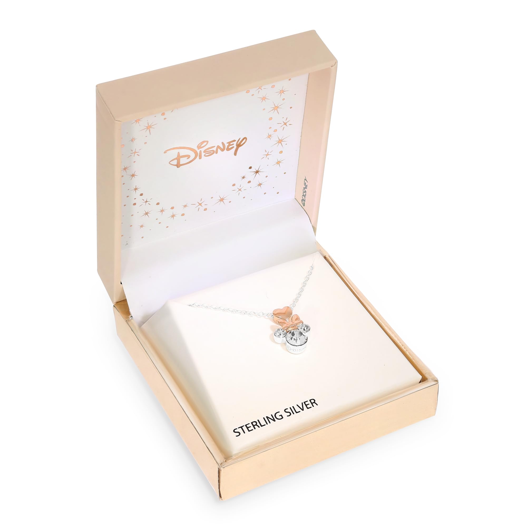 Disney Collana Minnie e Mickey per Bambina in Argento 925 e Zirconi, Gioielli