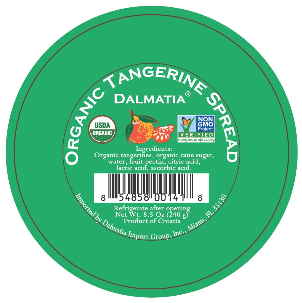 DALMATIA IMPORTS Organic Tangerine Spread, 8.5 OZ