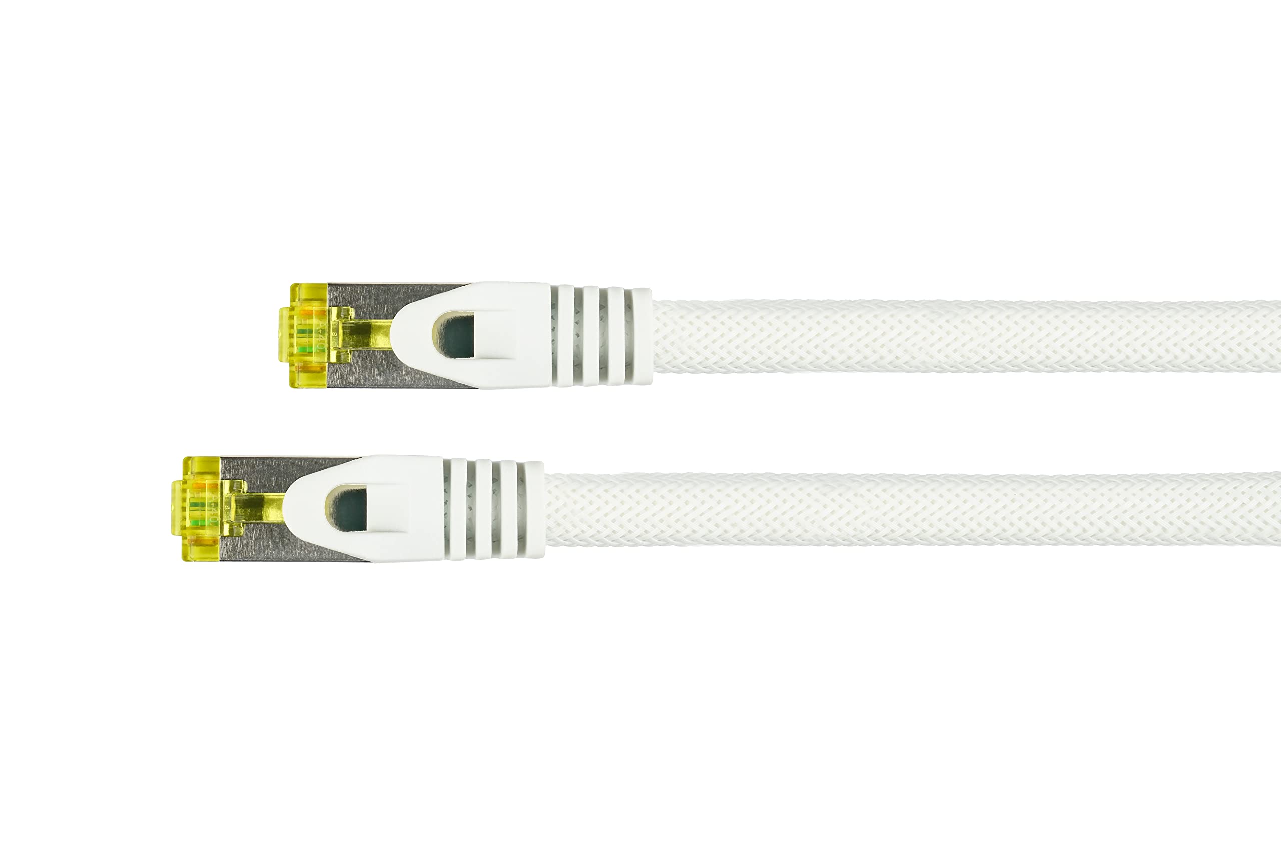 Python Series Ethernet LAN Cable de interconexión con Manguito Protector RNS y Nailon Trenzado Blanco Weiß 25 m
