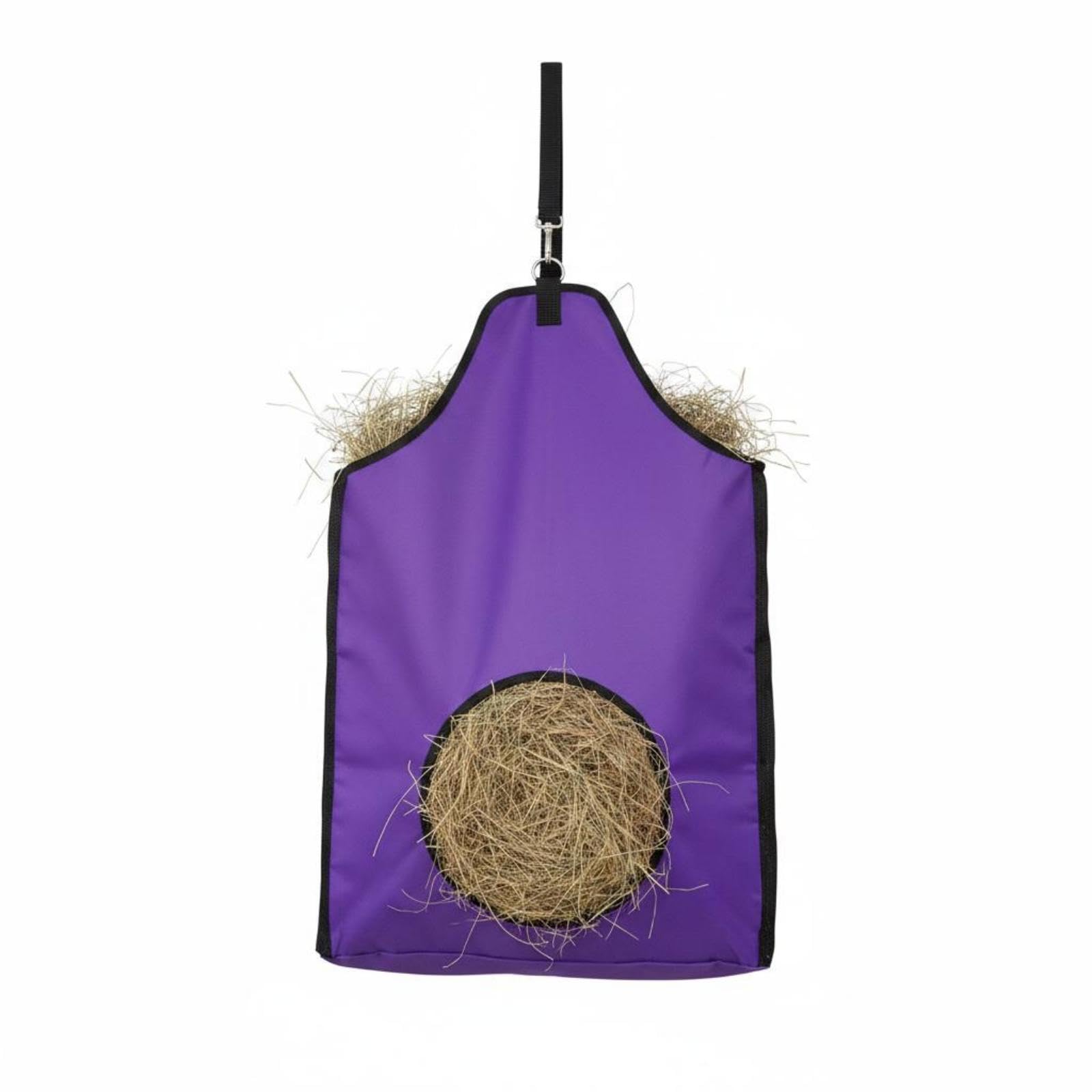 Hanging Hay Net Mesh Perforated Hay Feeder Bag for Riders, Stable, Barn-image-12