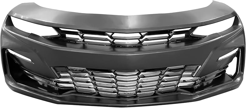 FREEMOTOR802 Front Bumper Replacement For 2019-2024 Chevrolet Camaro LS LT LT1 | 19 SS Style Unpainted Full Bumper Conversion Kit