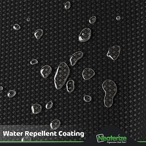 NEATERIZE Black Shower Curtain - Elegant Waffle Design, 72x72 Inches for Hotel-Style Bathrooms