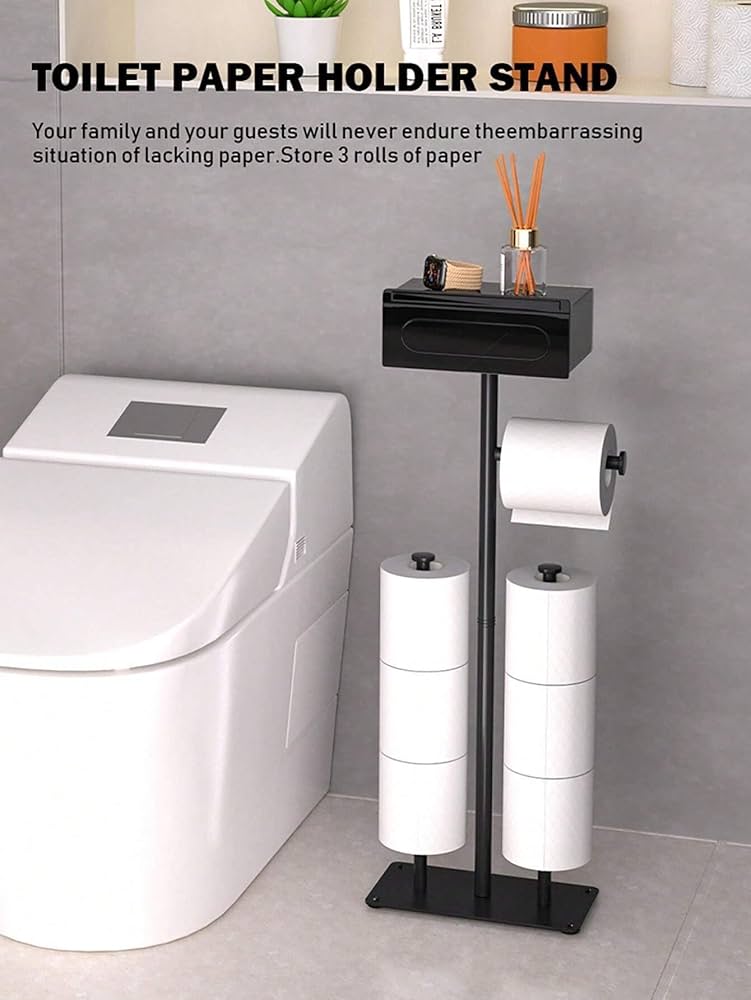 Amazon | トイレットペーパー ホルダー スタンド 置き型ペーパー