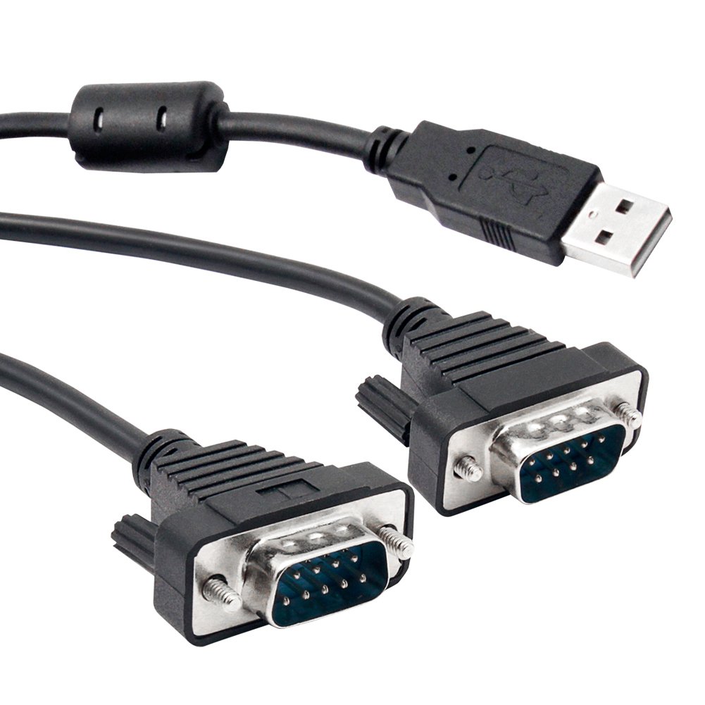 UOTEK USB to 2 Ports RS232 Converter Adapter, DB9 pin Adopts UK FTDI Chipset, Win XP/Vista/7/8/10/CE/Mac/Linux Supports 4.9ft Length UT-8812