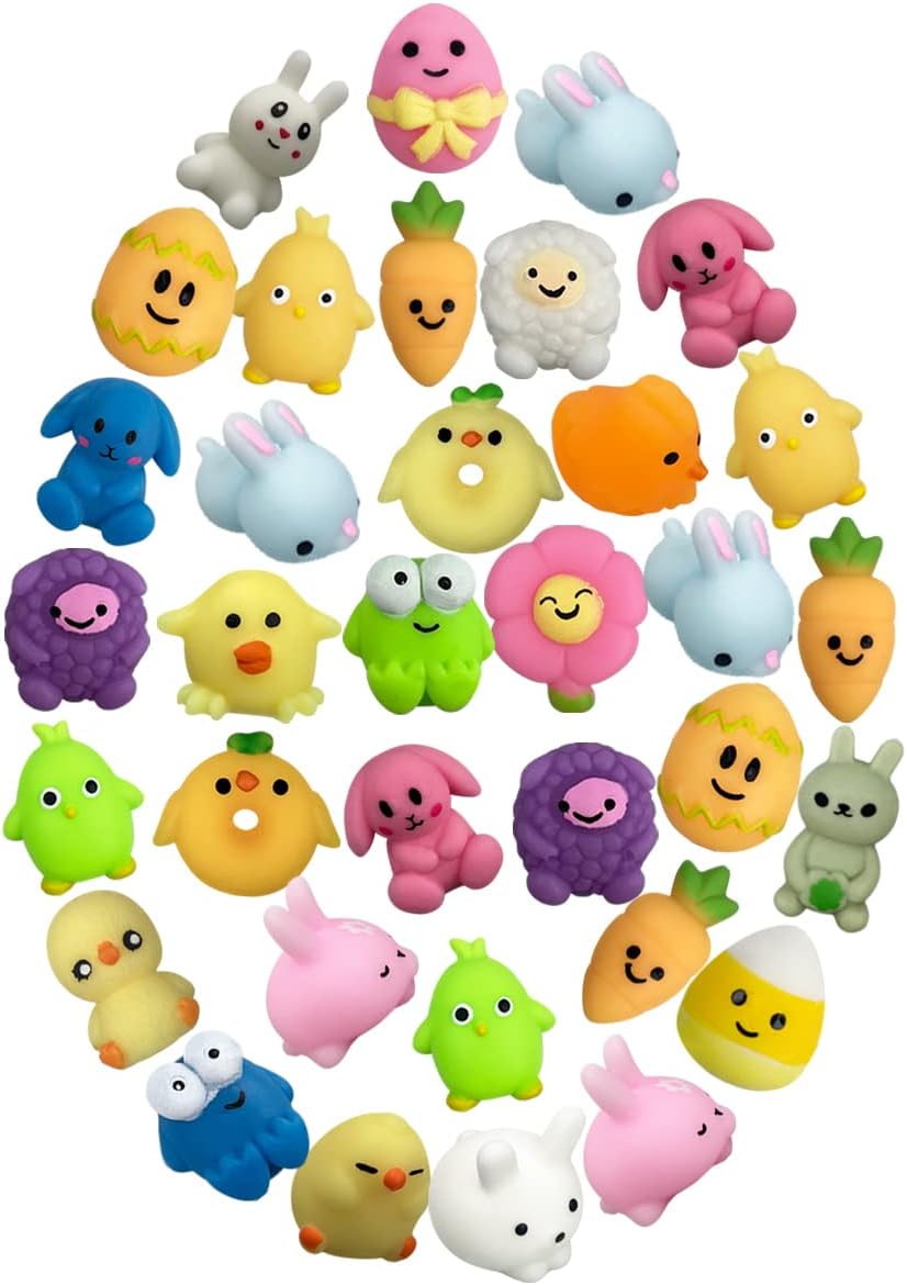 72 PCS Easter Mochi Squishy Toys Stress Relief Squishies for Kids Boys Girls Toddlers Easter Basket Stuffers Egg Fillers Gifts Party Favors - Image 4
