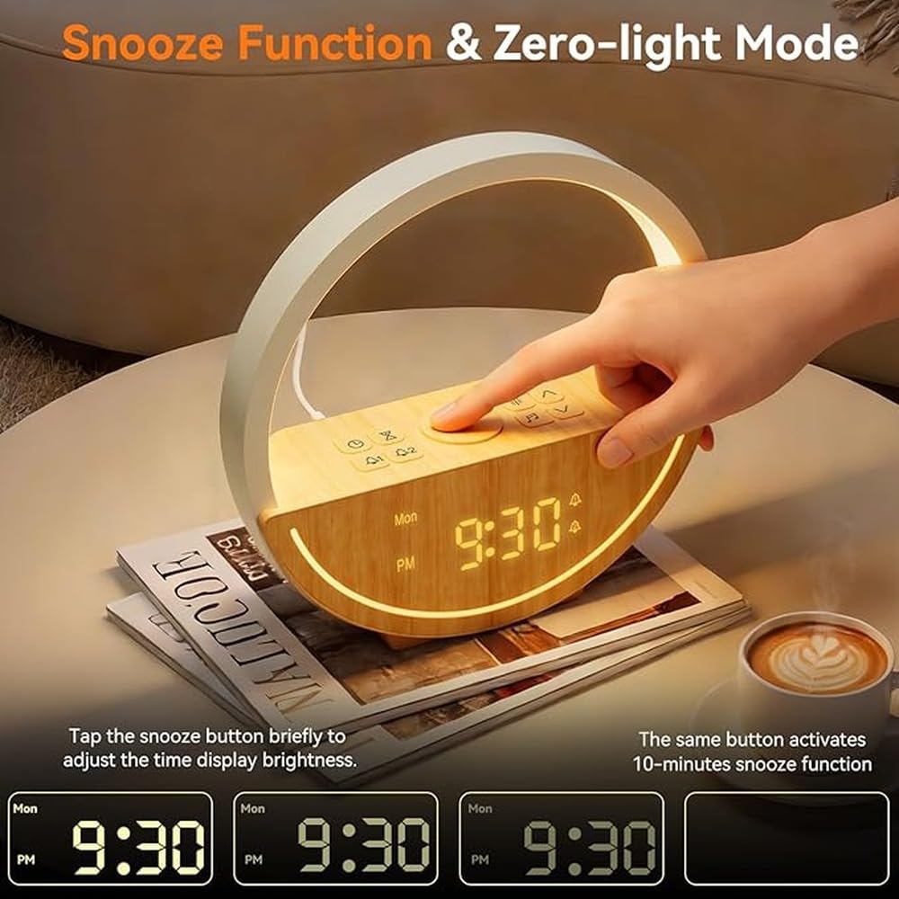 Réveil simulateur d'aube et de crépuscule, lampe de bureau