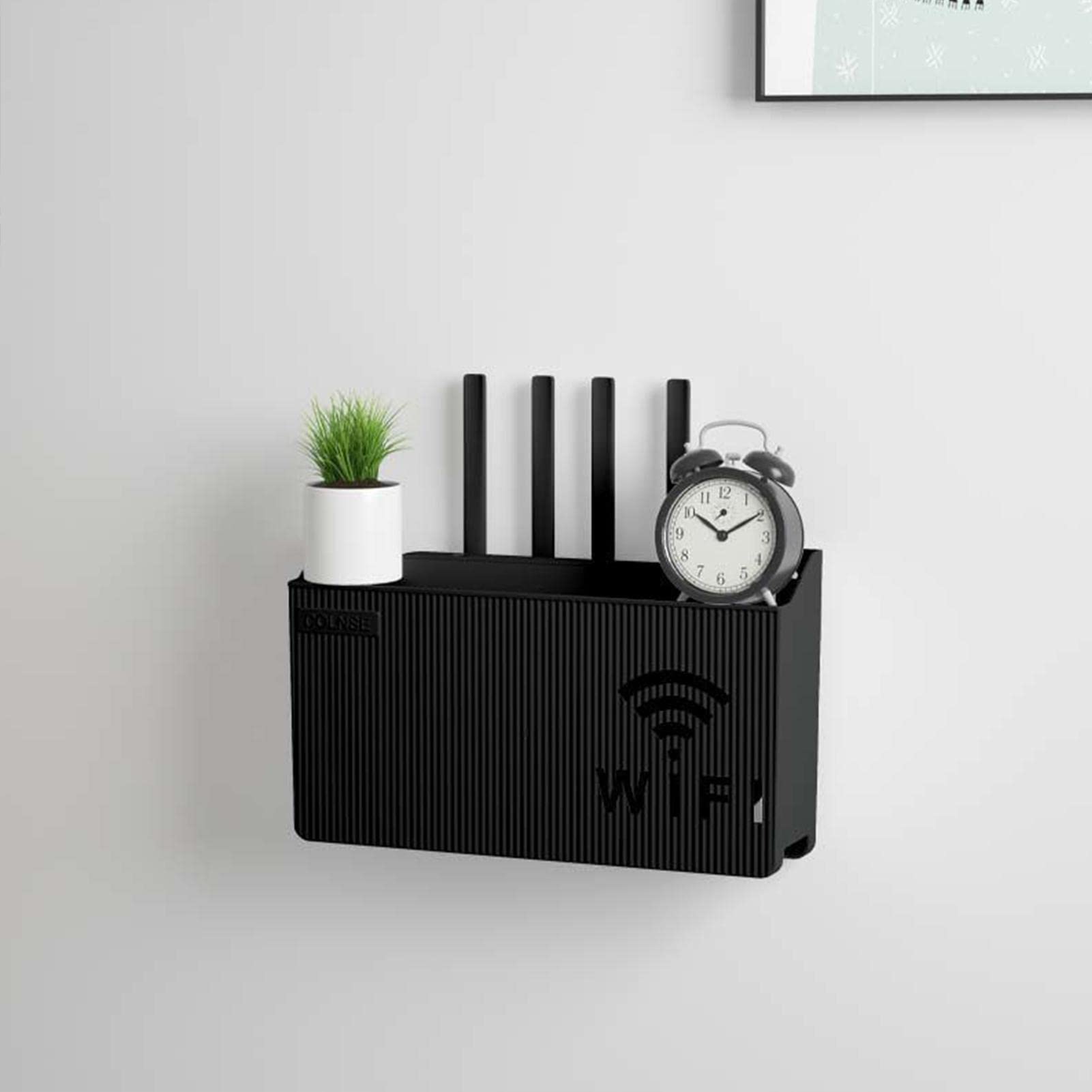 Boîte De Rangement Murale Pour Routeur WiFi - Support Salon, Bureau, Cache Câbles - 10