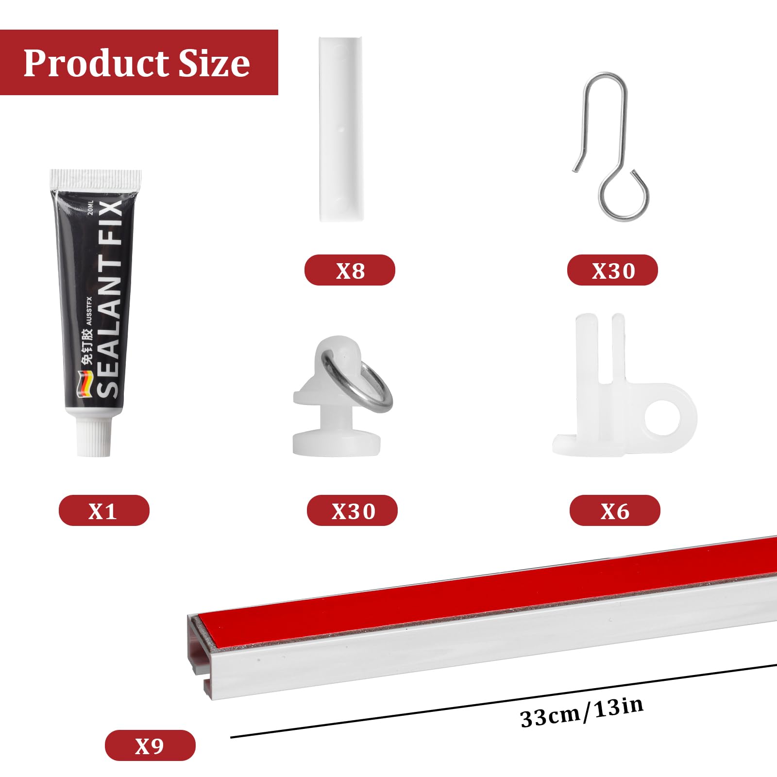 Binario Tenda Soffitto Autoadesivo, 9 * 33cm/300cm Soffitto Tenda Track Kit, Monte Soft Finestre Binario per Divisore per Stanze, Camper, Tende da Doccia, Camere da Letto e Finestre