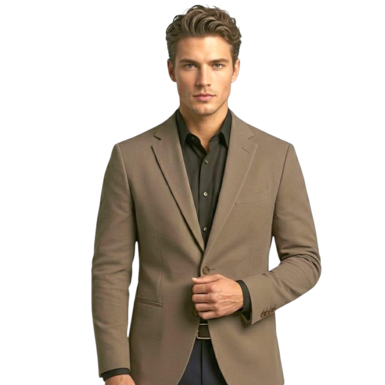Men's Olive Green Slim Fit Blazer, Smart Casual Single-Breasted Notch Lapel Suit Jacket-picture-21