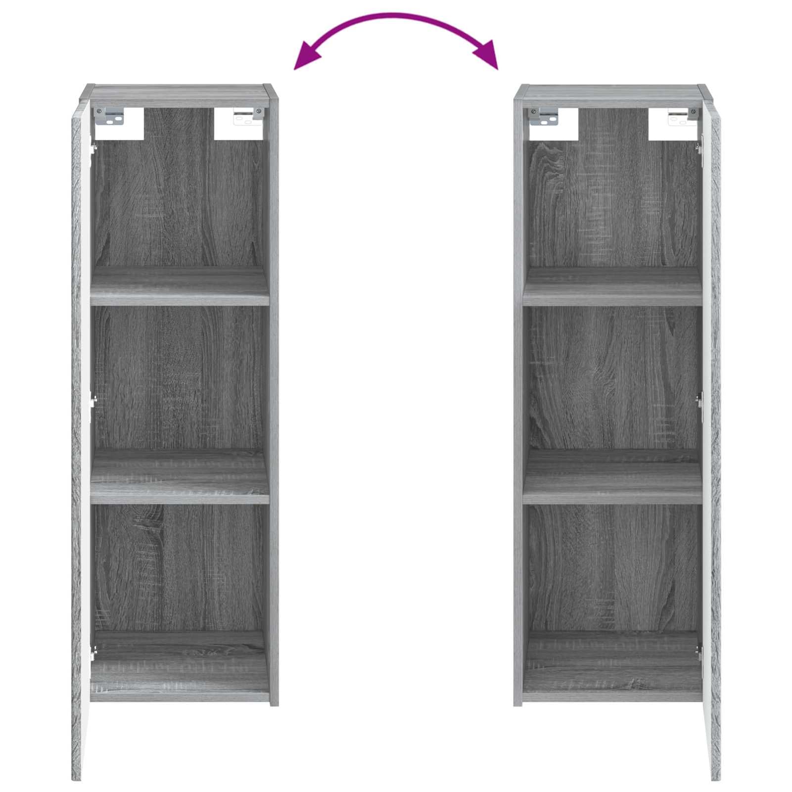 Gecheer Wandmontierter Badezimmerschrank Grau Sonoma 33 x 34,5 x 100 cm, Moderner Badezimmerschrank Stauraum-Schrank für Make-up Waschbecken Gästebad890528
