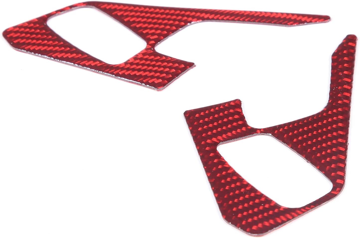 Steering Wheel Button Cover Compatible with Chevrolet Corvette C8 2020-2023, Steering Wheel Frame Trim, Car Steering Wheel Panel Protection Frame Molding Sticker (Red carbon fiber sticker)