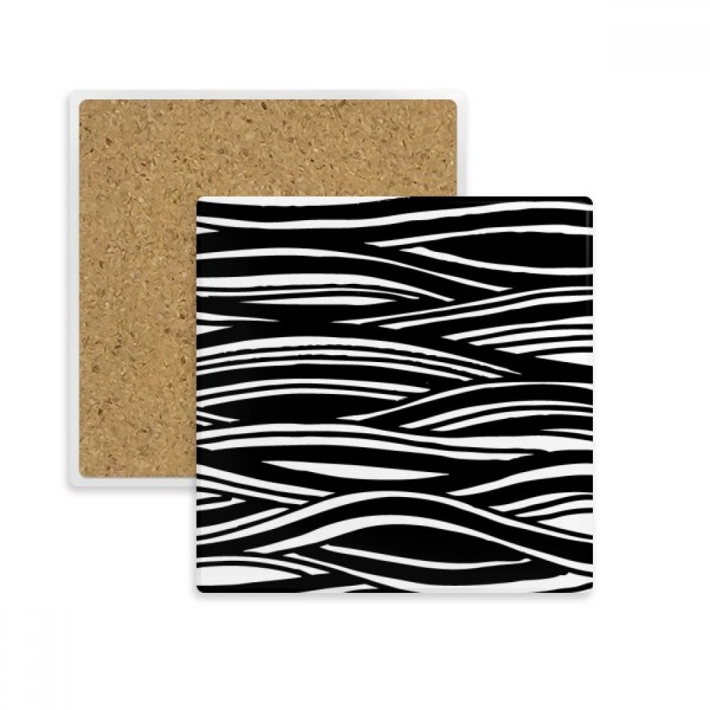 Gravure sur bois peinture vague dessous de verre carré absorbant
