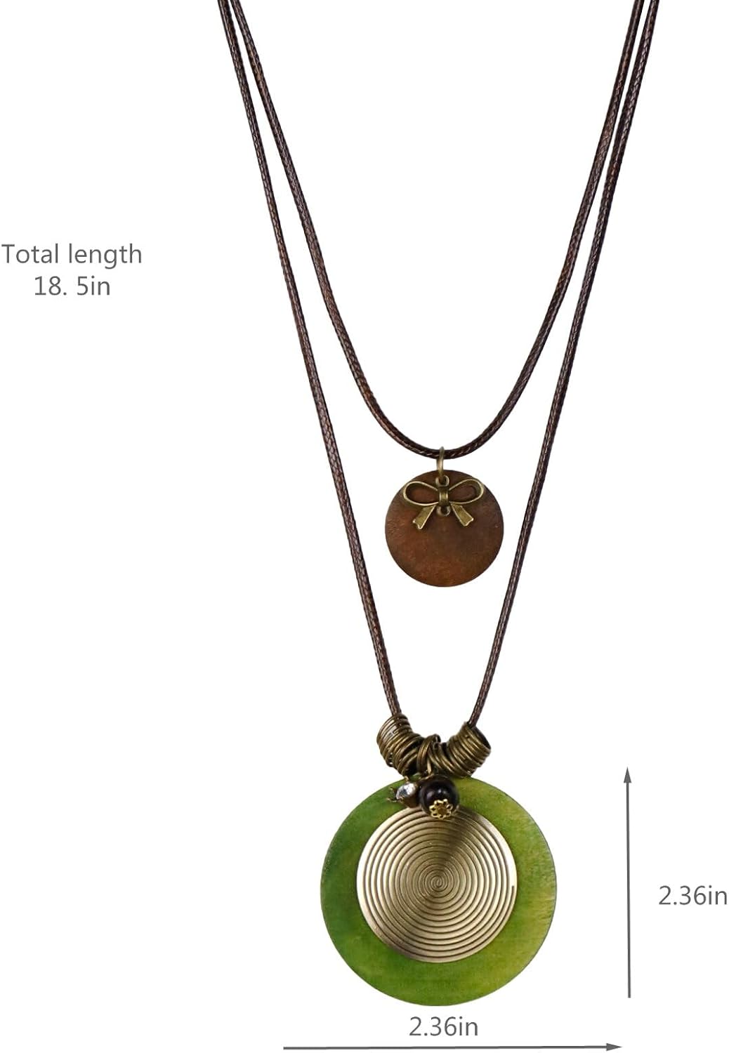 color cosplayer Leather Cord Necklace Vintage Style Wooden Leaf Boho Statement Long Necklace for Women Handmade Jewelry - Image 5