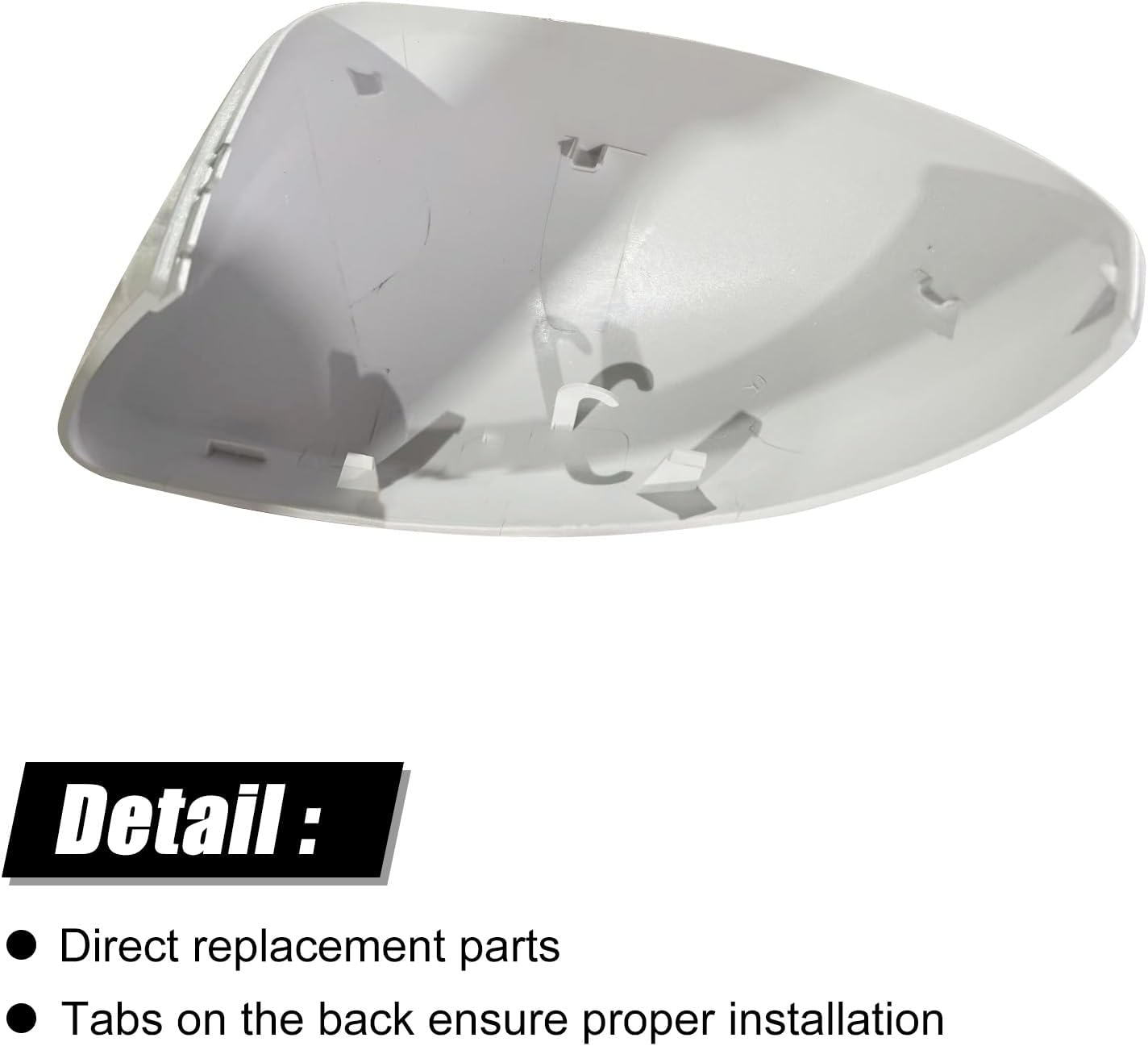 White Right Passenger Side Replacement Mirror Cover Cap Housing for 2019-2025 Nissan Altima, Directly Replace Style, Not Sticker