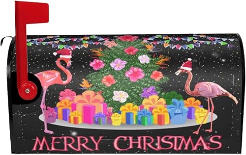 Miniatura 2 de Cubierta magnética impermeable para buzón de correo con diseño de flamencos y regalos para árbol de Navidad, para decoración del hogar, jardín, 25.5