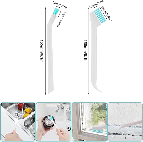 Miniatura 3 de 8 cepillos de limpieza para el hogar pequeños, juego de cepillos de limpieza pequeños, micro fregador, 8 en 1, cepillo de limpieza de detalles,