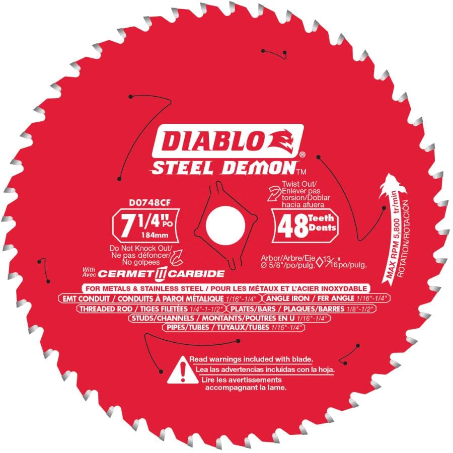 Diablo Steel Demon 7-1/4"" 48 Tooth Carbide Circular Saw Blade