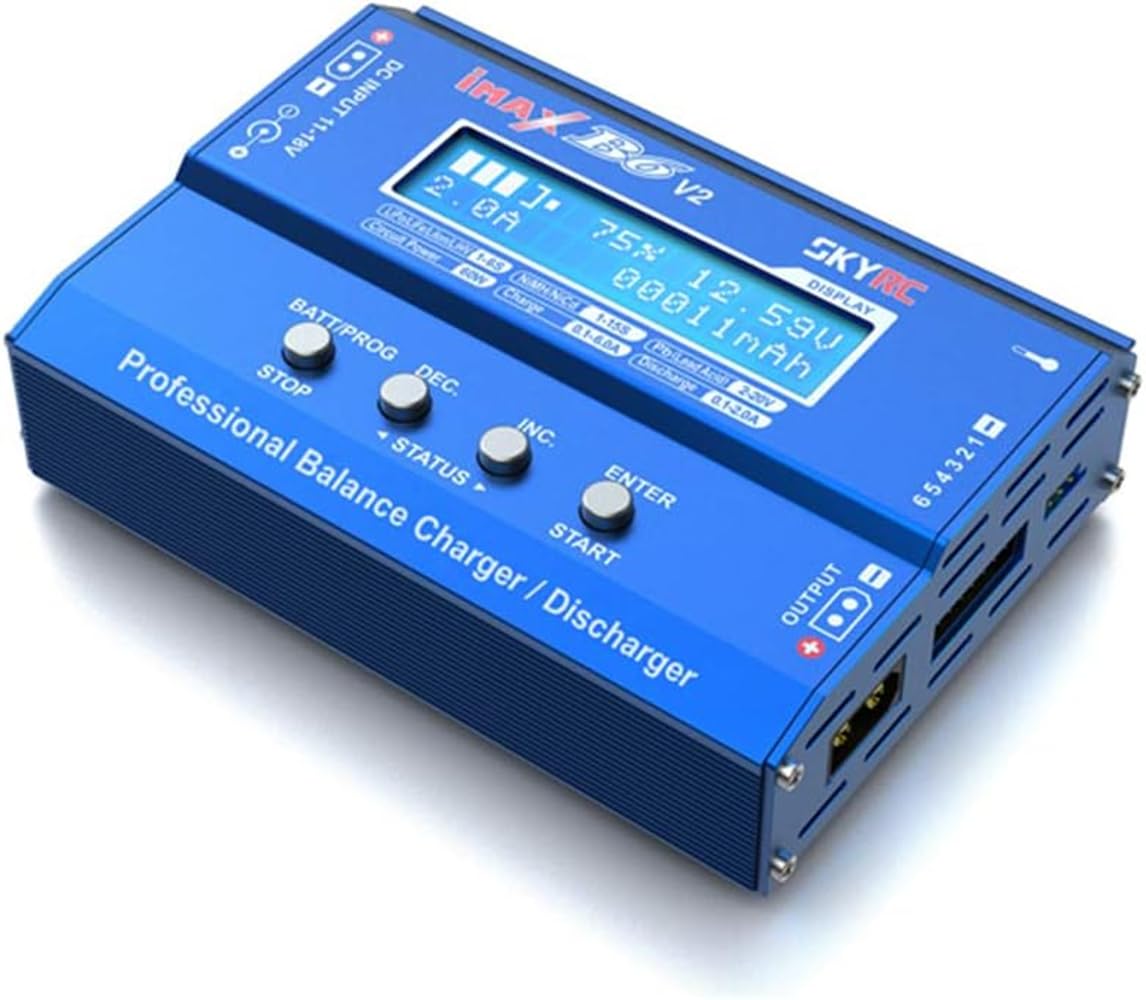 iMAX B6 V2 DC 60W 6A X60T RC Mehrere Akku Balancer Ladegeraet Entlader für 1S-6S LiPo Li ion Life LiHV, 1S-15S NiCd NiMh Pb AGM Ladegerät für DJI Drohne Inspire Auto Airsoft Spielzeug Batteries