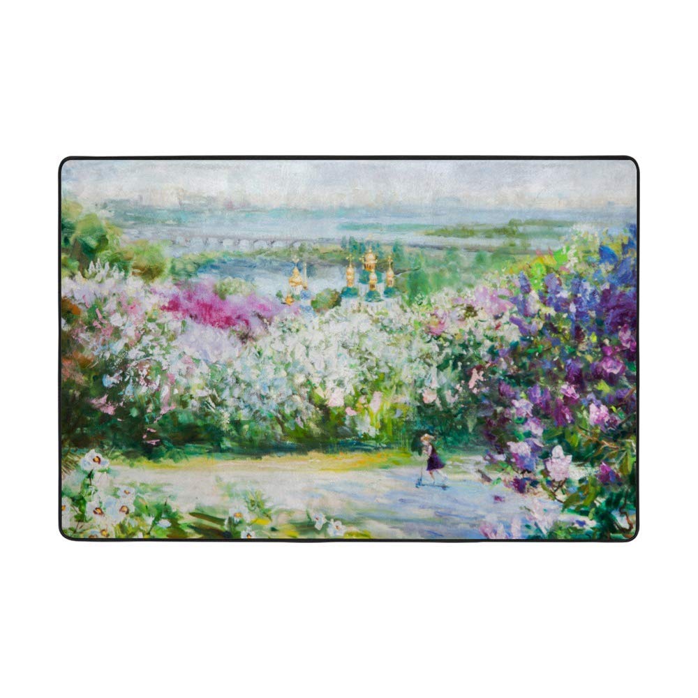 Tapis de sol super doux décoration intérieur velours corail paysage 152x99 cm