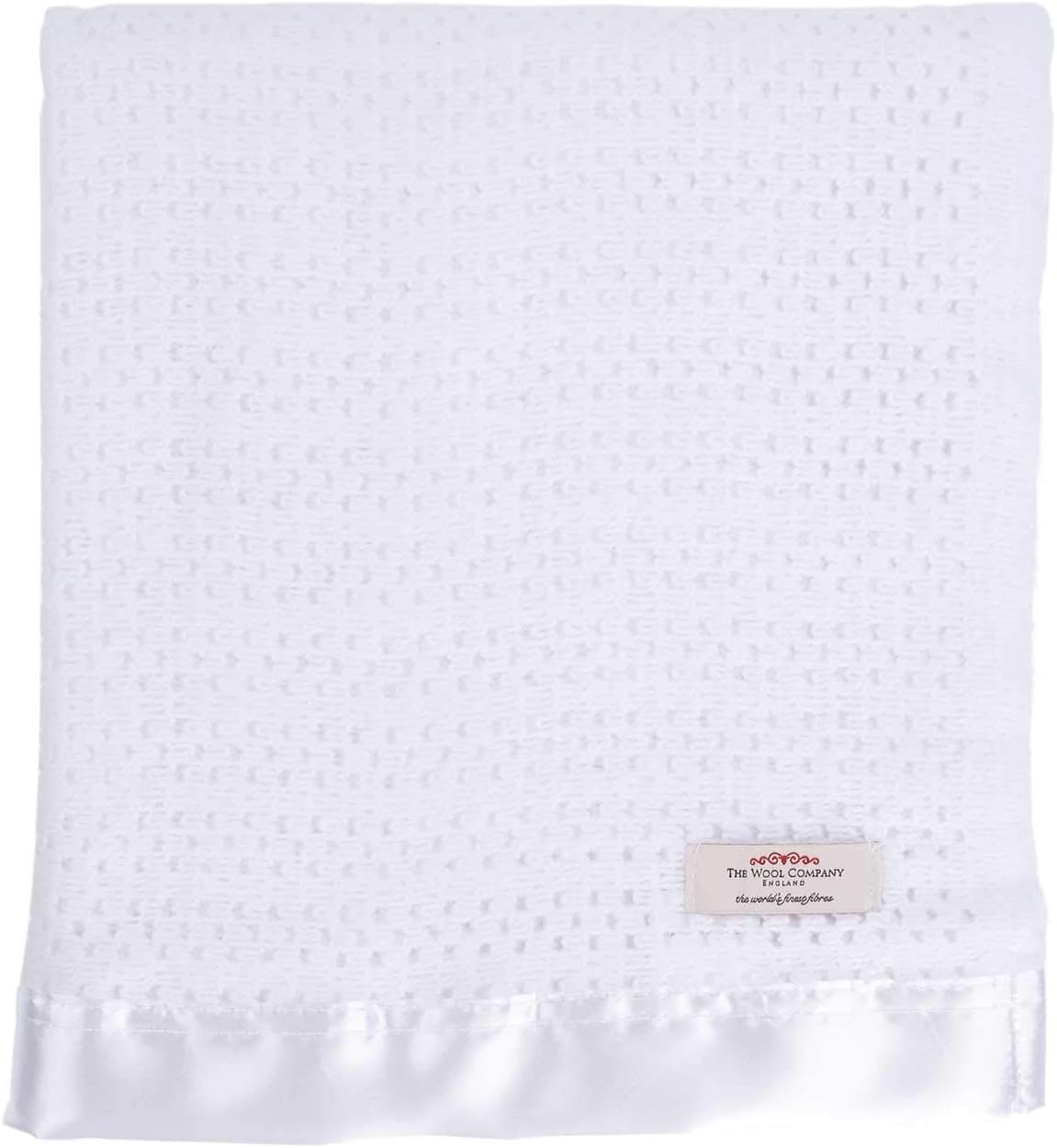 Luxury Baby Blanket for Newborn | Super Soft Pure White Cotton with Satin Trim | Cellular Blankets Baby Comforter | Baby Gift | Ideal for Cot, Travel, Moses Basket (100 x 150cm)
