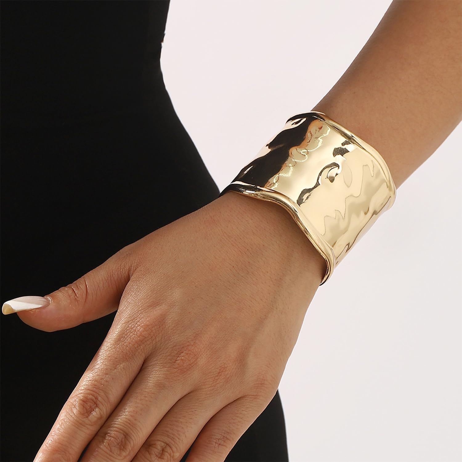Gold Cuff Bracelets for Women Trendy Chunky Gold Bracelet Arm Cuffs Jewelry Vintage Bangles Adjustable Thick Gold Bracelet - Image 2