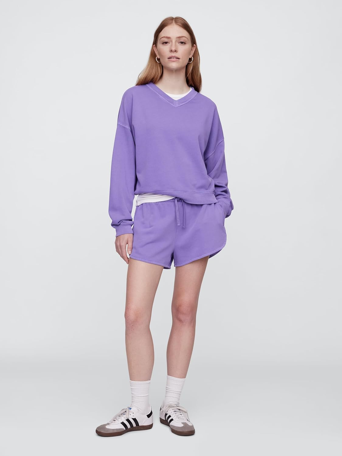 GAP womens French Terry V-neck Sweatshirt - Image 5