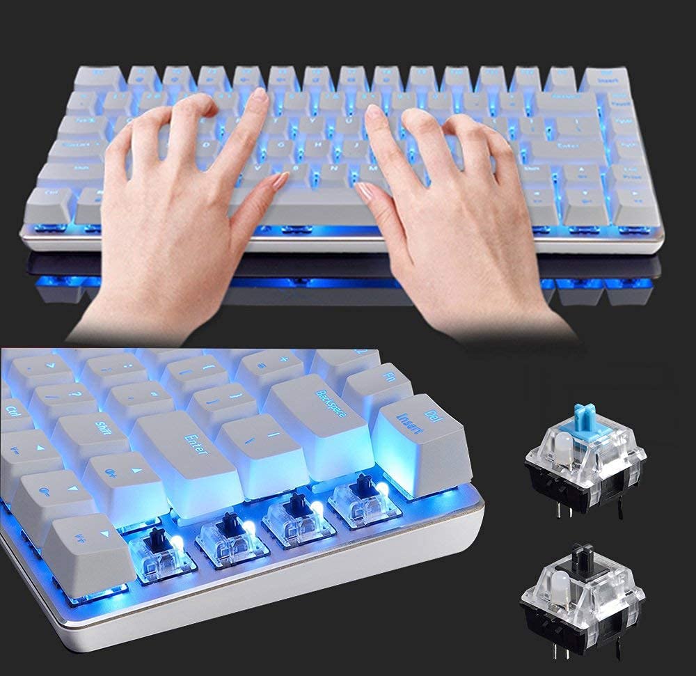DE Verdrahtet Gaming-Tastatur Mechanical Tastatur RGB Beleuchtung 82 Key Compact