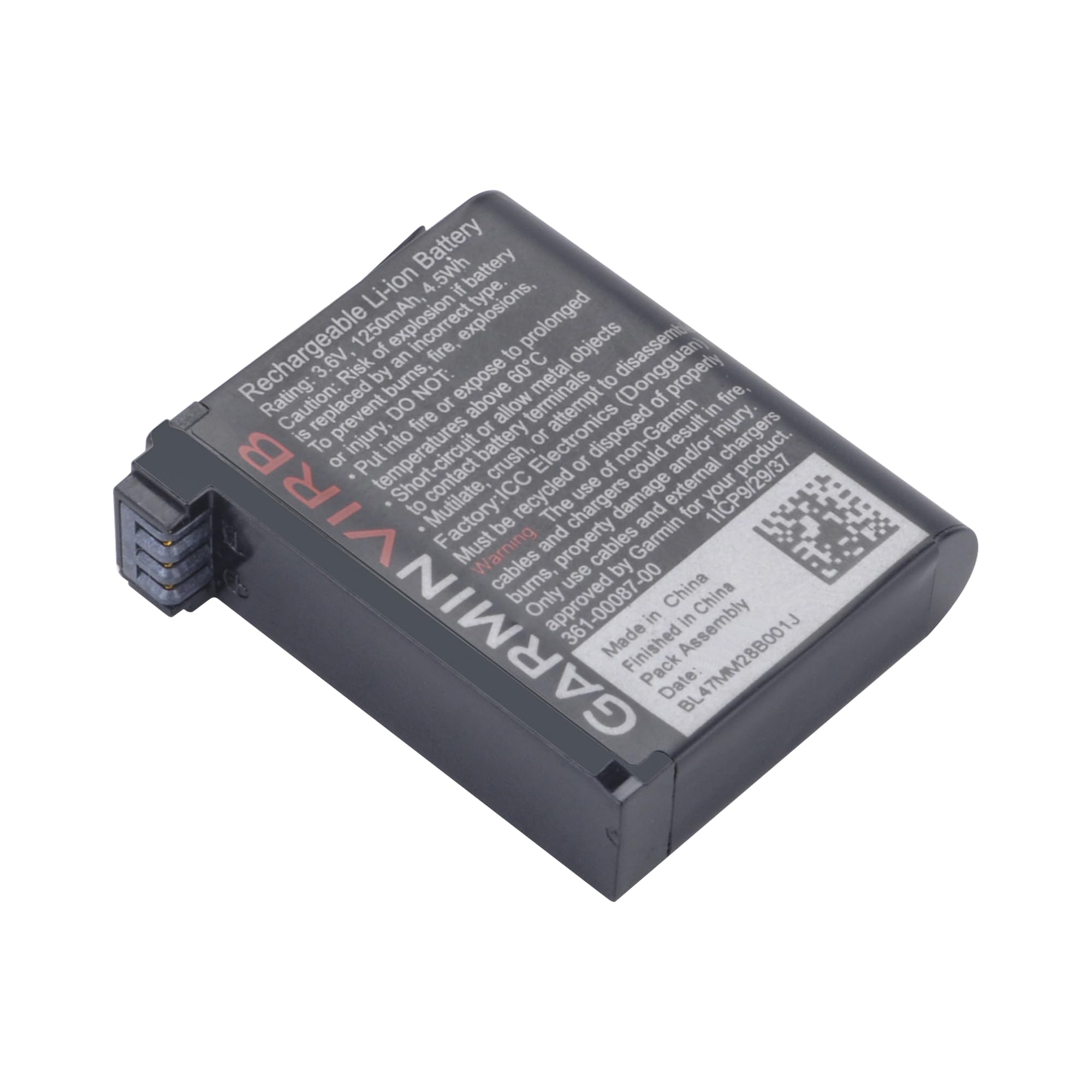 DFTIM 361-00087-00 Battery Replacement for Garmin Li-ion 361-00087-00 1ICP9/29/37 Replacement for Ultra High Capacity 3.6V 1250mah/4.5Wh