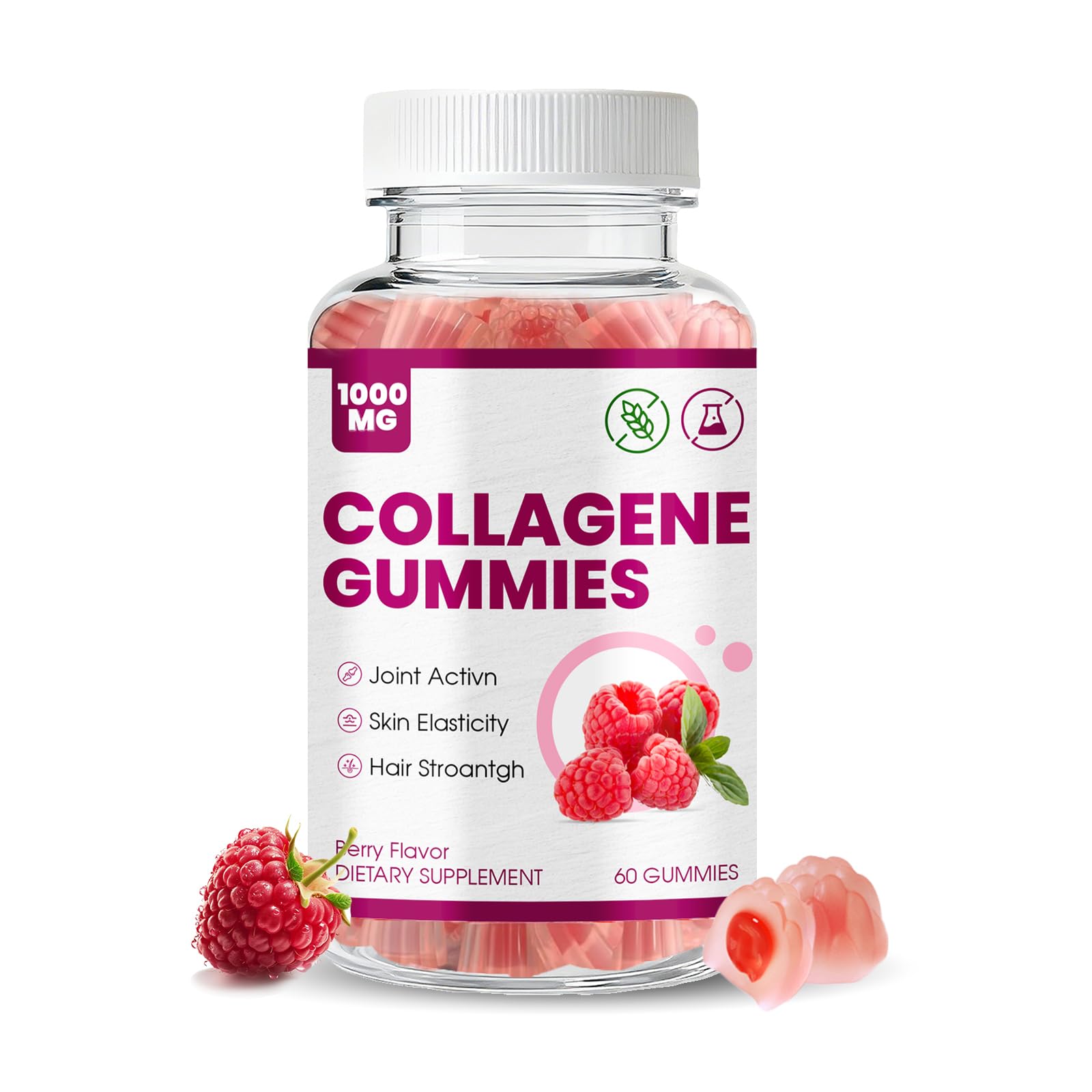 Collagen Peptides Gummies, Collagen Gummies for Women with Type I, II, III, V, X Collagen Peptides, Biotin,&amp; Multivitamins, Promote Skin,Hair,Nail Health