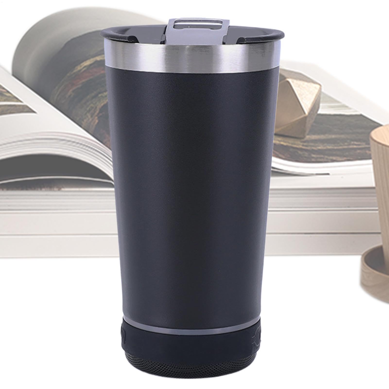Vasos con altavoz portátil y taza térmica de acero inoxidable para viajes y picnics