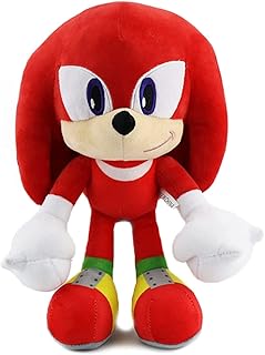 12'' Sonic The Hedgehog Plush Knuckles Tails Shadow Sonic Soft Toy Super Sonic Stuffed Animals for Kids, Boys, Girls, Fans Birthday, Festive Gifts(Red)