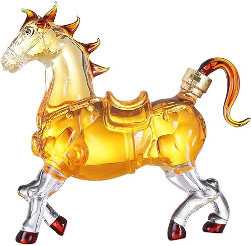 MBCDSA Decantador de whisky, decantador de whisky en forma de caballo sin plomo, botella de calidad, para licor whisky, whisky, whisky, whisky, ron,