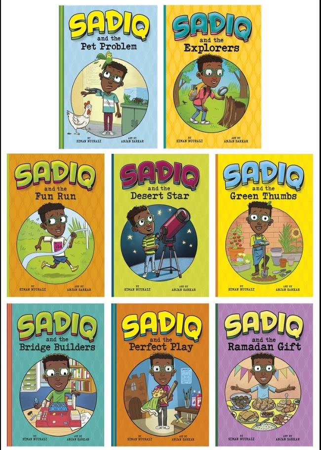 Sadiq Collection by Siman Nuurali 8 Books Collection Set - (Sadiq and the Pet Problem,Sadiq and the Desert Star,Sadiq and the Fun Run, Sadiq and the Green Thumbs, Sadiq and the Explorers…)