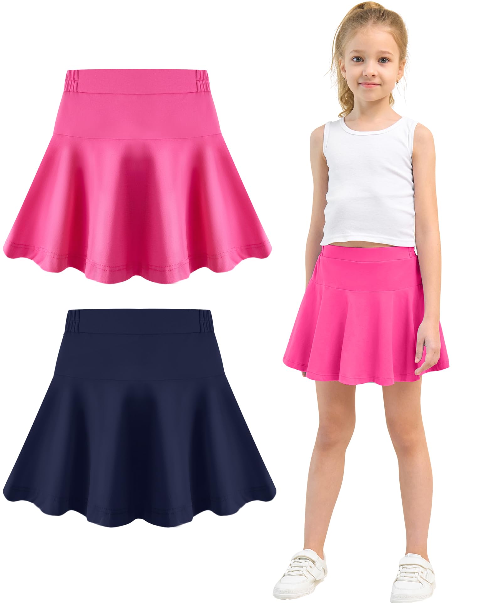 Toddler Skirt Little Girls Athletic Uniform Skorts Golf Outfit Cheer Tennis Skirts with Shorts