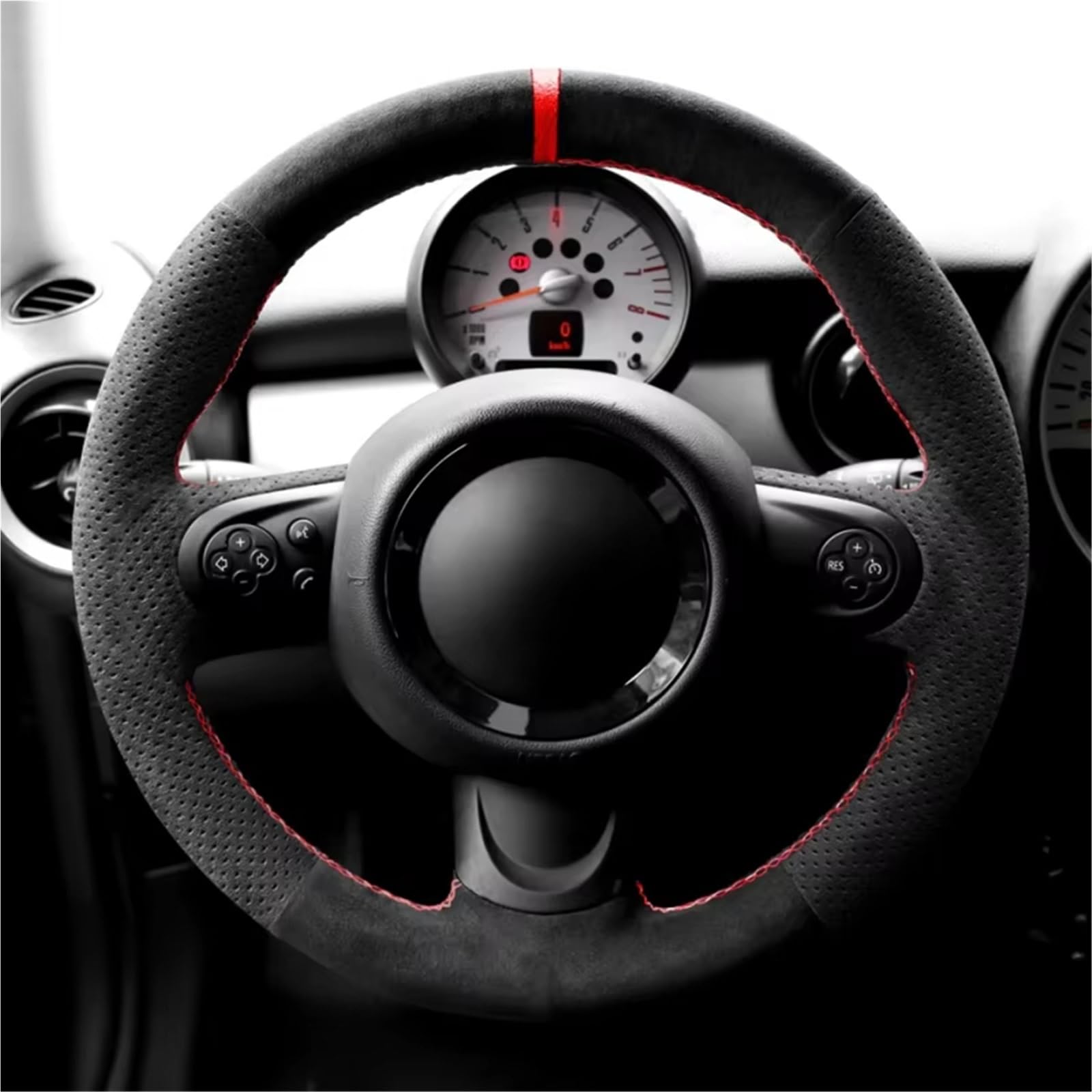 stuurhoes Voor Land Rover Voor Discovery 4 2010-2016 Voor Range Rover Sport 2010-2013 Zwart lederen handgestikte stuurhoes voor auto