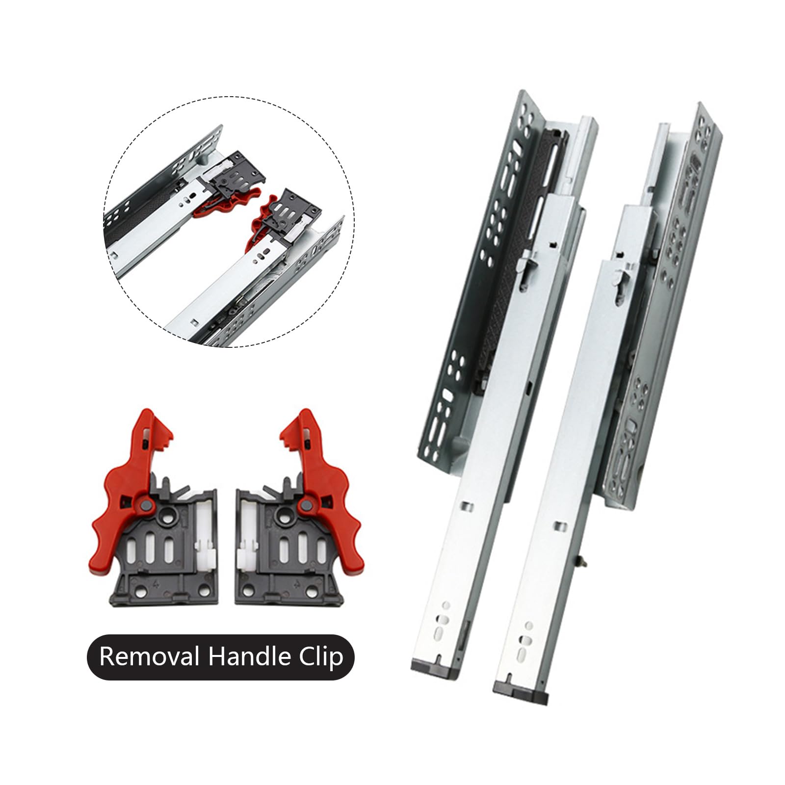 Guide estraibili per carichi pesanti, montaggio a pavimento, 1 paio di guide per sottogallo, 250 mm, con guide telescopiche Blumtion Soft Close (50 cm)