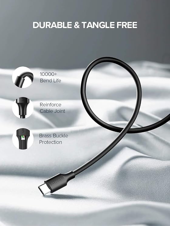 Ugreen USB Type-C Charging and Data Cable, 1 Meter, White