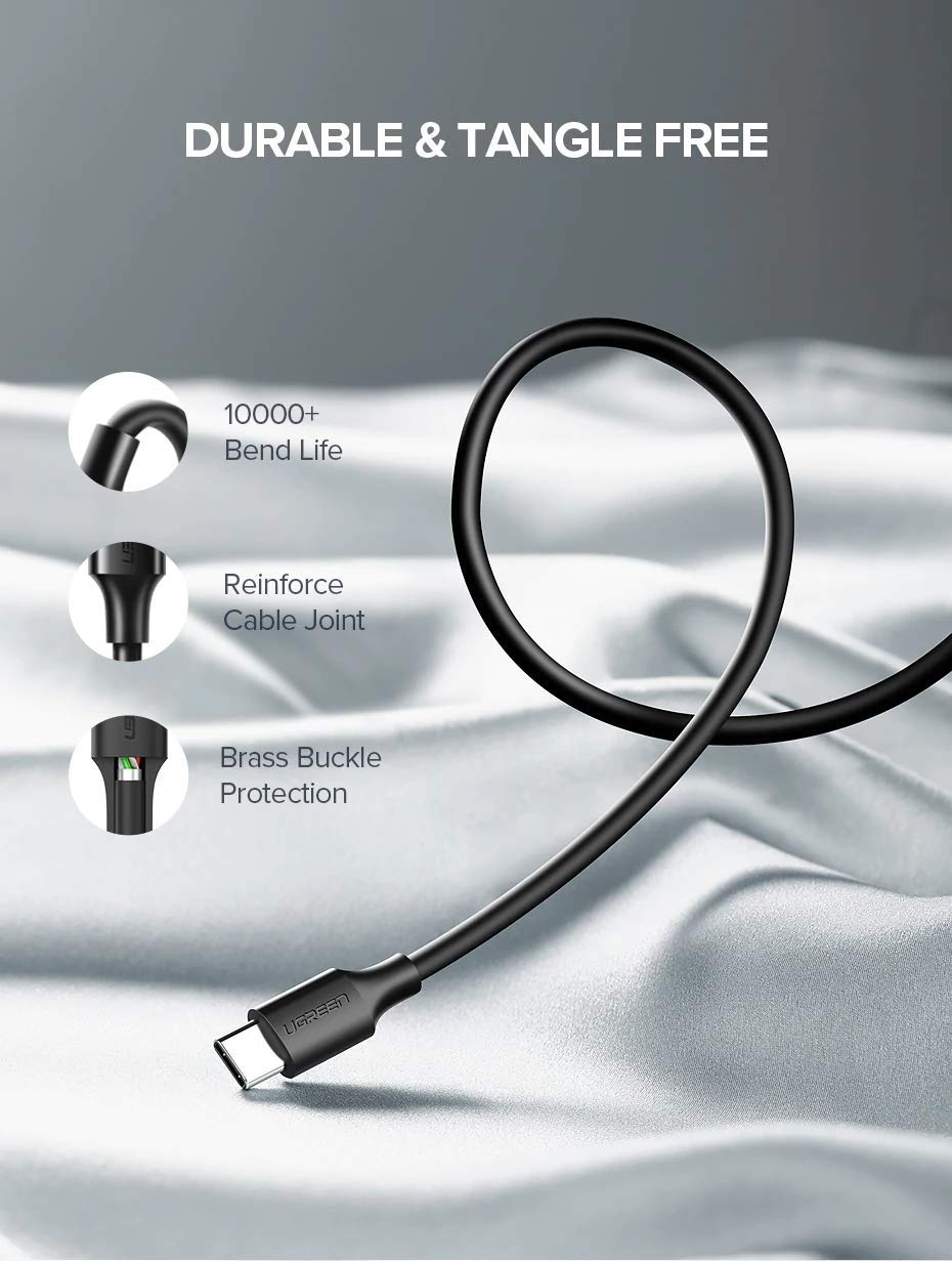 Ugreen USB Type-C Şarj ve Data Kablosu, 1 Metre, Beyaz
