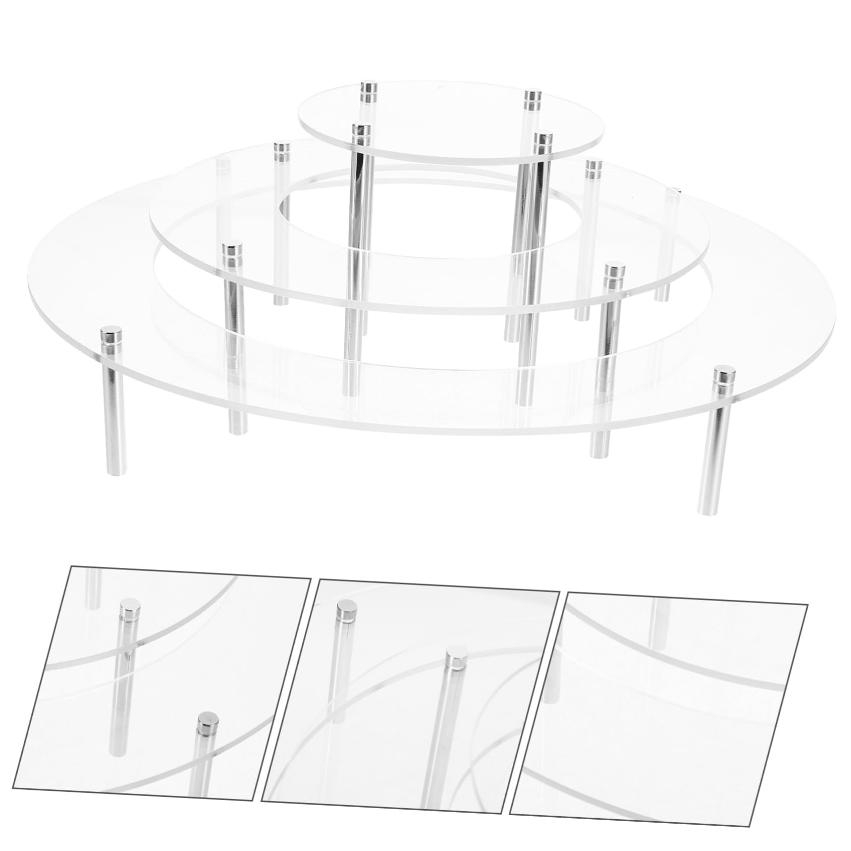 LIFKOME 1 Set di Alzata con 3 Altezze per Cupcake in Acrilico Trasparente, Espositori per Gioielli, Torre Espositiva per Caramelle, Supporto per Torta Trasparente, Alzate per Buffet Statua Profumo