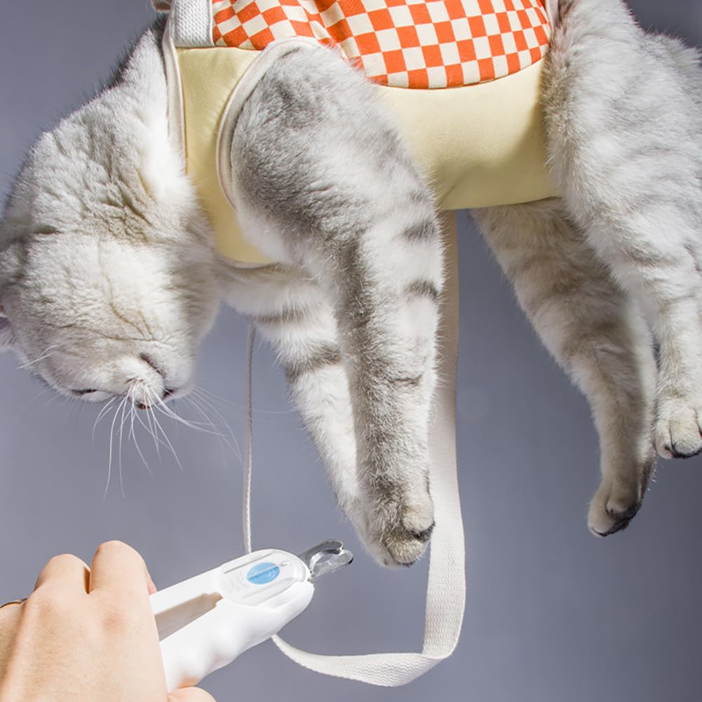 Pet Carrying Bag,Pet Shoulder Bag with Leg Hole Sturdy Lightweight Wearable Solid Color Pet Shopping Bag for Cat Dogs Orange M