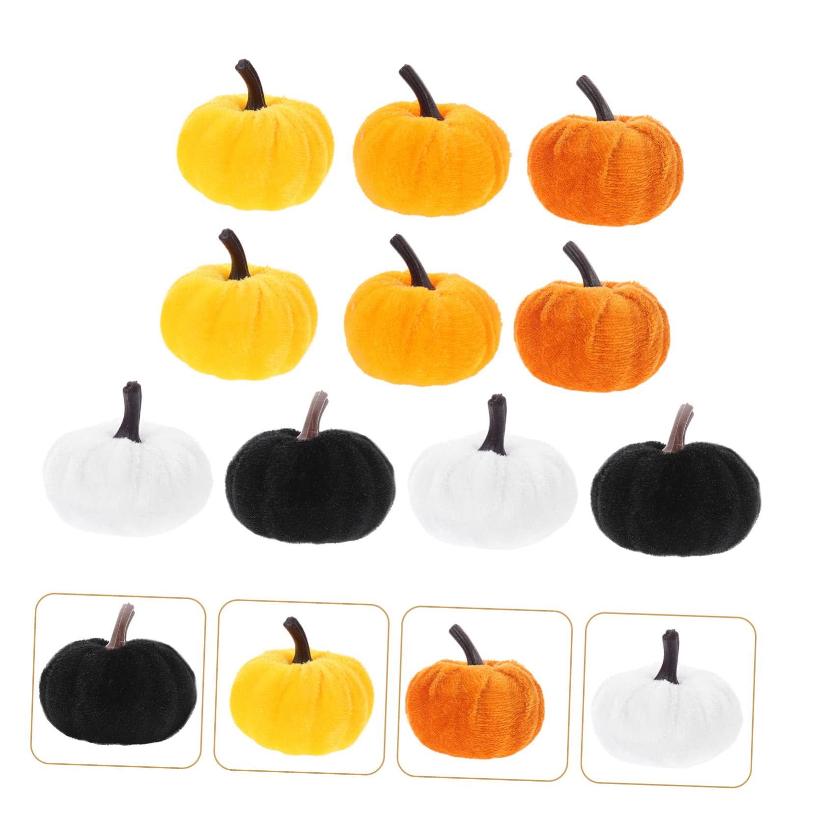 Ciieeo 50 Pz Zucca Di Flanella zucca della festa del ringraziamento ornamenti per alberi autunnali halloween decorazioni decorazione halloween casa di simulazione realistica