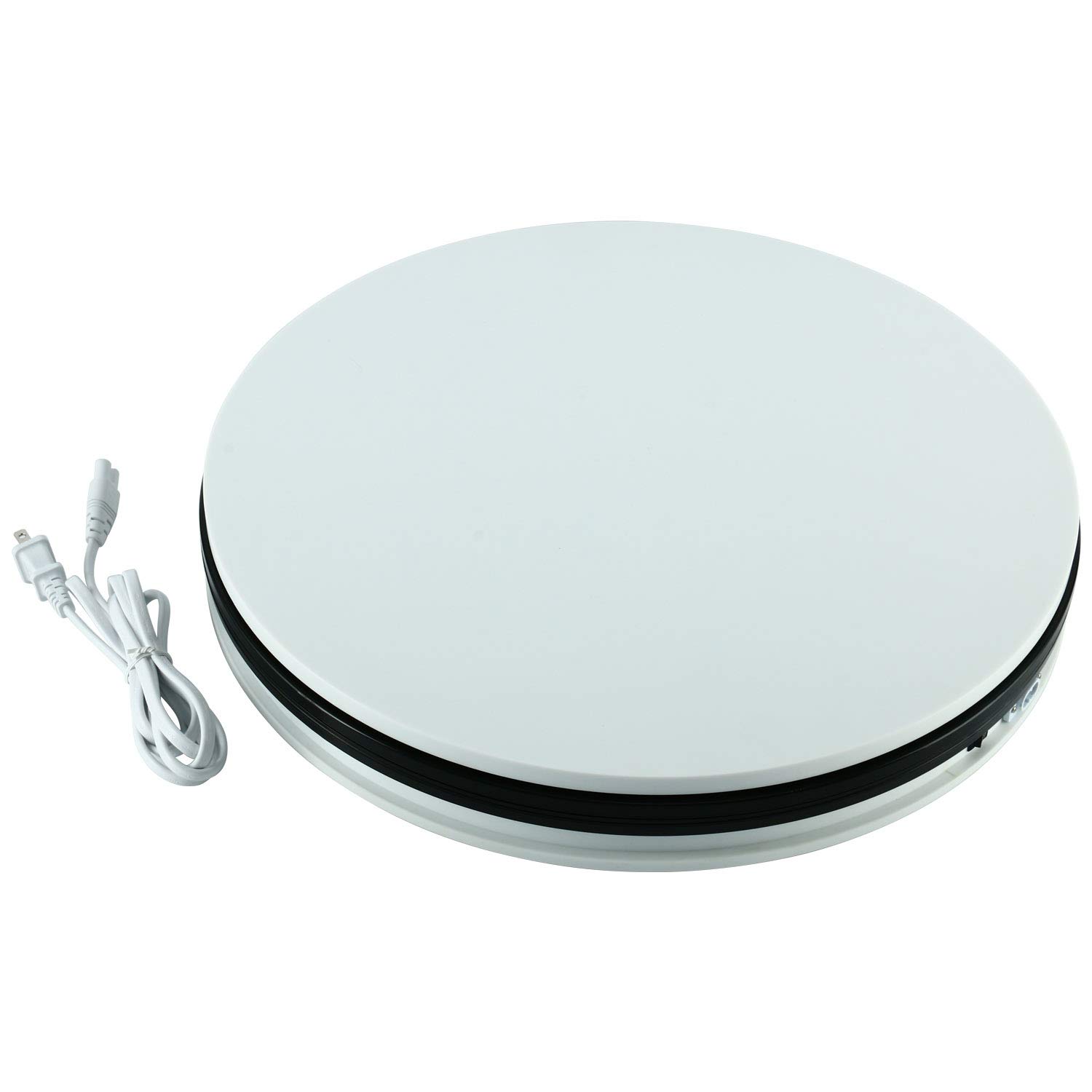 Photo 1 of Homend 110V Electric Motorized Rotating Turntable Display Stand, 18inch/45cm Diameter, 110pounds Load, 360 Degree Rotating in Either Direction, for Photography, Showcase (White)
