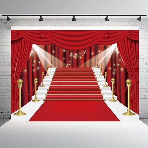 Miniatura 8 de INRUI Cortina roja, telón de fondo para fotografía de escenario, película de alfombra roja, cortina roja, estrellas, celebridad, fiesta, telón de